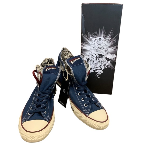 Converse DC Comic Superman Blue High-Top Sneakers - Picture 1 of 12